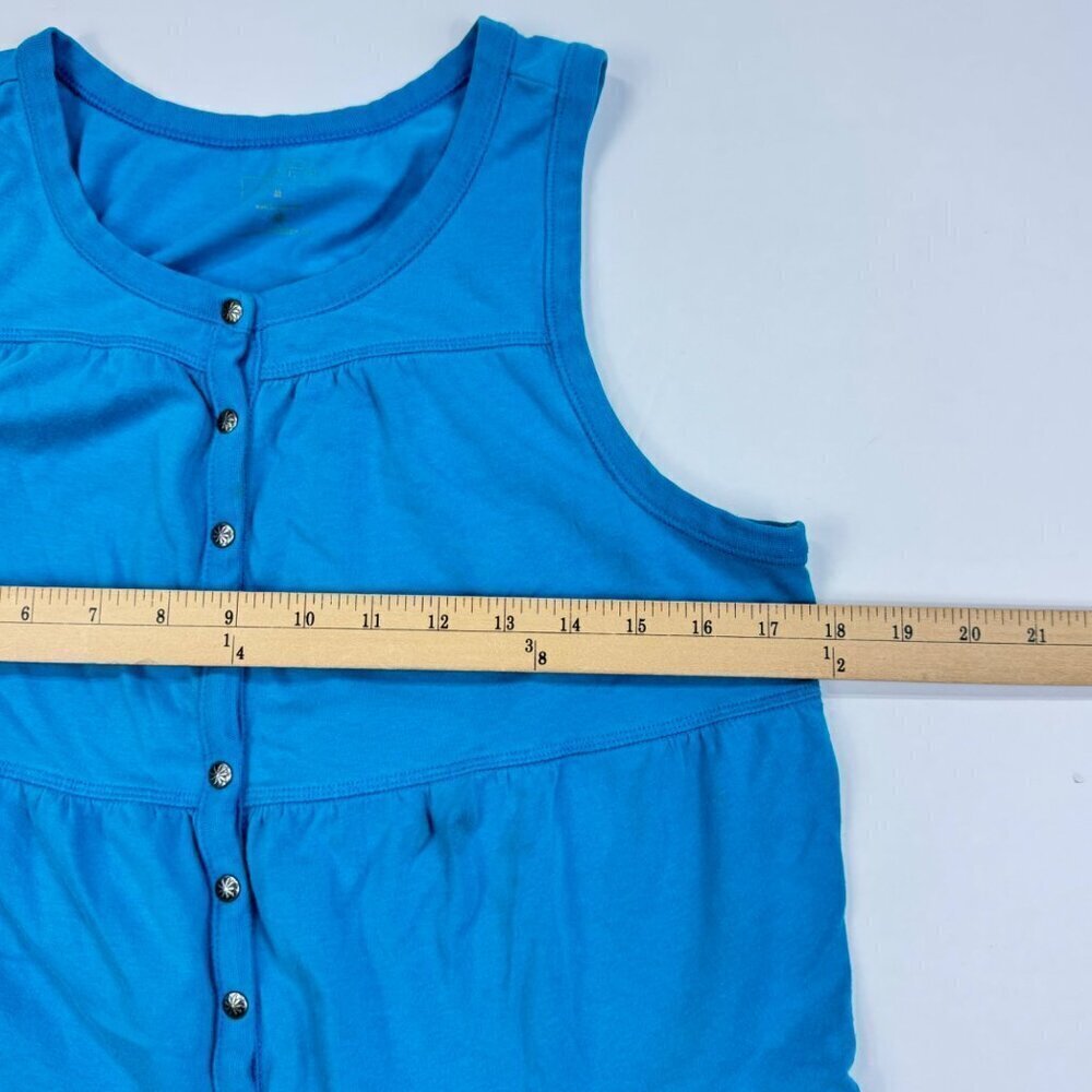 Athleta Tank Dress Tiered Midi Ruffles Size M Blue Sleeveless - Picture 4 of 10